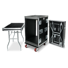 Load image into Gallery viewer, 16RU Shock Mount Rack w/ 2 Tables
