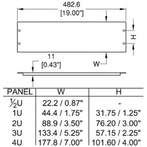 1RU Flanged Rack Panel